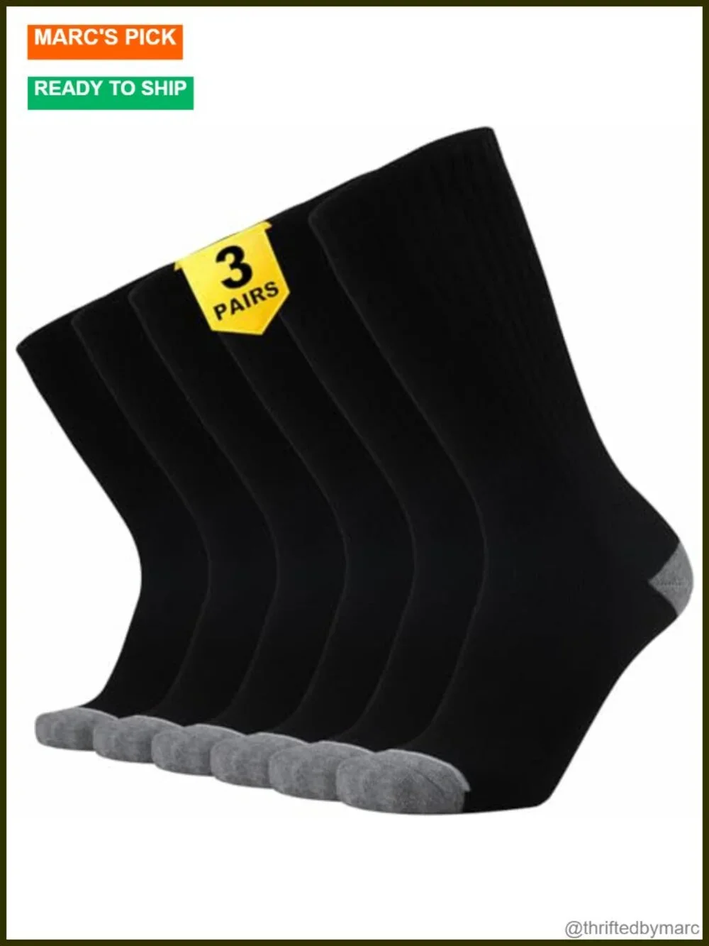 Athletic Socks Crew Heavy Cushion Moisture Wicking Cotton Blend Arch Support